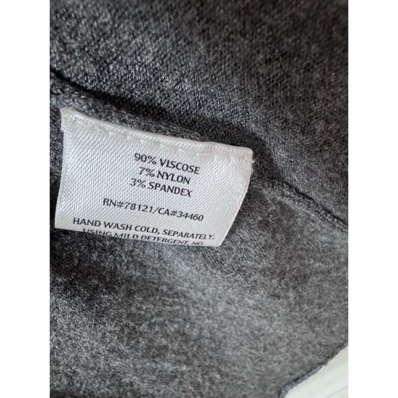 Eileen Fisher Dark Gray Knit Long Sleeve Open Front Waterfall Cardigan Sz M - Picture 4 of 7